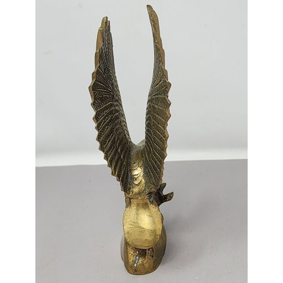 Vintage Antique Finish Brass Eagle Raptor Figurine Sculpture - Picture 4 of 10